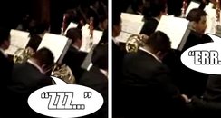 sleeping horn player